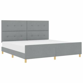 Bettgestell Hellgrau 200x200 cm Stoff