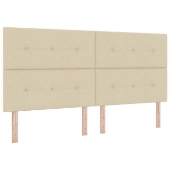 Bettgestell in Creme 200x200 cm aus Stoff