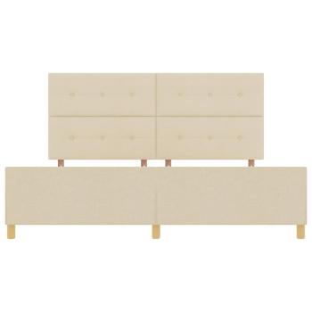 Bettgestell in Creme 200x200 cm aus Stoff