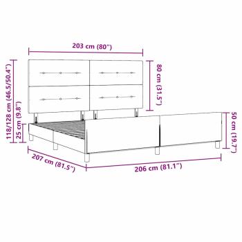 Bettgestell Blau 200x200 cm Stoff
