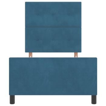 Boxspringbett mit Kopfteil Dunkelblau 80 x 200 cm Samt