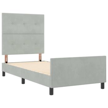 Bettgestell Hellgrau 90x200 cm Samt