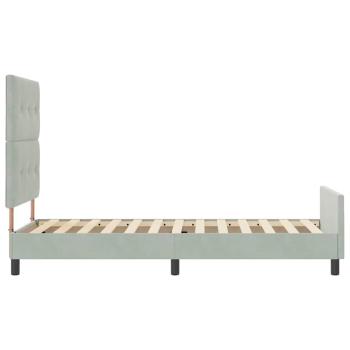 Boxspringbett mit Kopfteil Hellgrau 100 x 200 cm Samt