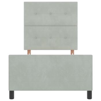 Boxspringbett mit Kopfteil Hellgrau 100 x 200 cm Samt