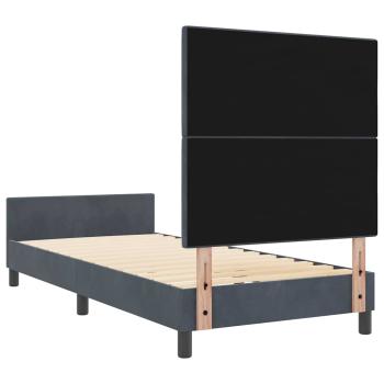 Bettgestell in Dunkelgrau, 100x200 cm, Aus Samt