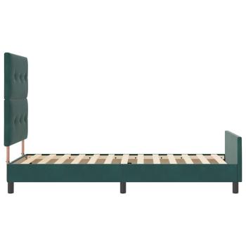 Dunkelgrünes Samt-Bettgestell 100x200 cm