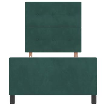 Dunkelgrünes Samt-Bettgestell 100x200 cm