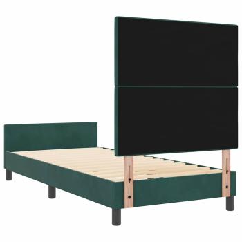 Dunkelgrünes Samt-Bettgestell 100x200 cm