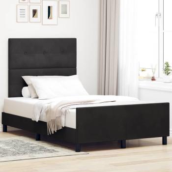 ARDEBO.de - Bettgestell Schwarz 120x190 cm Samt