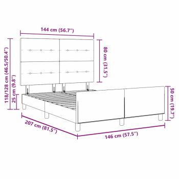 Bettgestell Hellgrau 140x200 cm Samt