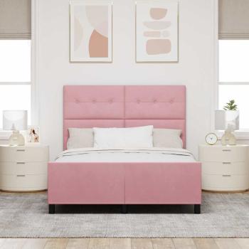 Boxspringbett mit Kopfteil Rosa 140 x 200 cm Samt