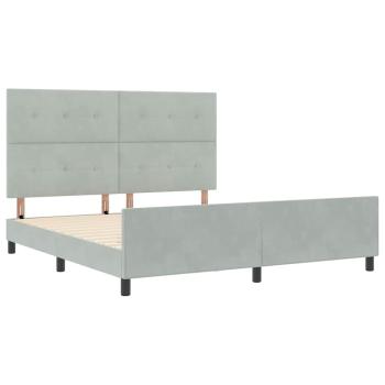 Bettgestell Hellgrau 180x200 cm Samt