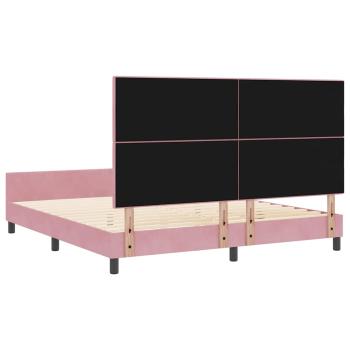 Pinkes Samtbettgestell 180x200 cm