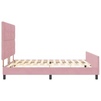 Pinkes Samtbettgestell 180x200 cm