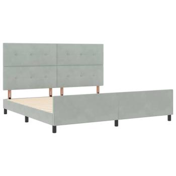 Bettgestell Hellgrau 200x200 cm Samt