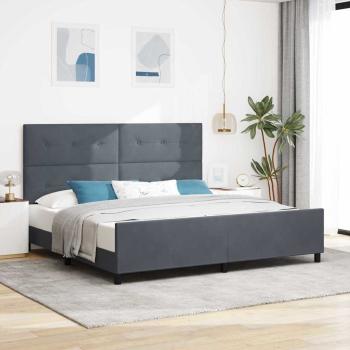 ARDEBO.de - Bettgestell Dunkelgrau 200x200 cm Samt