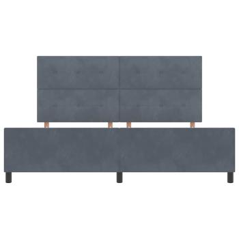 Boxspringbett mit Kopfteil Dunkelgrau 200 x 200 cm Samt