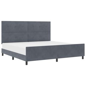 Boxspringbett mit Kopfteil Dunkelgrau 200 x 200 cm Samt