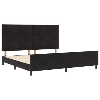 Boxspringbett mit Kopfteil Schwarz 200 x 200 cm Samt