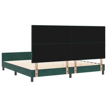 Boxspringbett mit Kopfteil Dunkelgrün 200 x 200 cm Samt