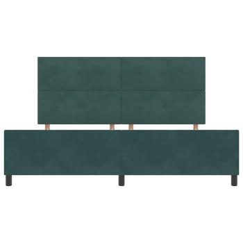 Boxspringbett mit Kopfteil Dunkelgrün 200 x 200 cm Samt