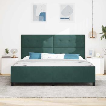 Boxspringbett mit Kopfteil Dunkelgrün 200 x 200 cm Samt