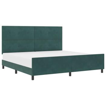 Boxspringbett mit Kopfteil Dunkelgrün 200 x 200 cm Samt