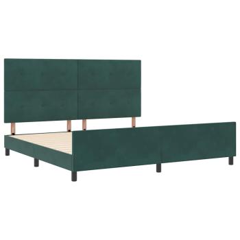 Boxspringbett mit Kopfteil Dunkelgrün 200 x 200 cm Samt