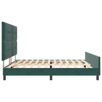 Boxspringbett mit Kopfteil Dunkelgrün 200 x 200 cm Samt