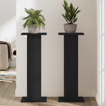 Pflanzenständer 2 pcs Schwarz Eichen-Optik 30 x 30 x 80 cm