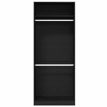 Kleiderschrank Schwarz Eiche 80x50x200 cm Holzwerkstoff