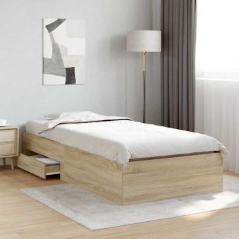 ARDEBO.de - Bettgestell Sonoma Eiche 90x190 cm Spanplatte