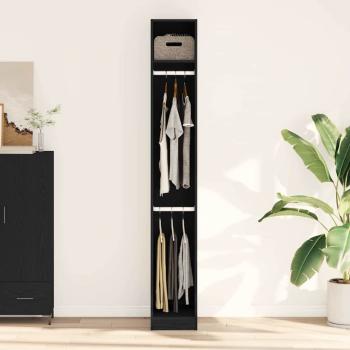 Kleiderschrank Schwarz Eiche 30x50x200 cm Ingenieurholz