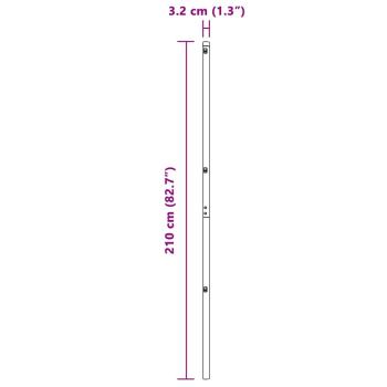 Zaunpfosten 26 Stück Grau Ø32 mm 210 cm Verzinkter Stahl