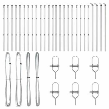 Zaunpfosten 26 Stück Ø32 mm 80 cm Galvanisiertes Stahl