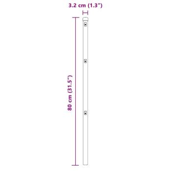 Zaunpfosten 26 Stück Ø32 mm 80 cm Galvanisiertes Stahl