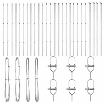 Zaunpfosten 26 Stück Ø32 mm 210 cm galvanisierter Stahl