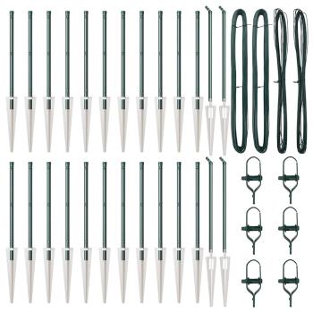 Pfosten mit Spike 26 Stück Ø32 mm 100 cm Verzinkter Stahl