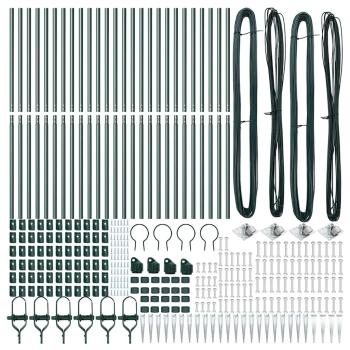 Zaunpfosten mit Spitze 26 Stück Ø32 mm 170 cm Verzinkter Stahl