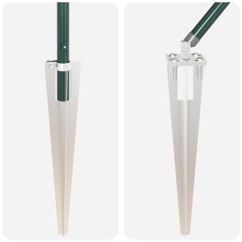 Zaunpfosten mit Spike 52 Stück Ø32 mm 170 cm Galvanisiertes Stahl