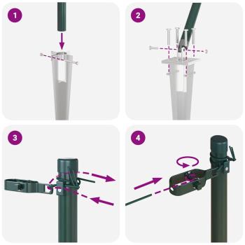 Zaunpfosten mit Spike 52 Stück Ø32 mm 170 cm Galvanisiertes Stahl