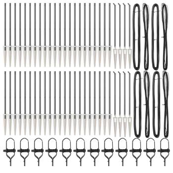 Zaunpfosten mit Spike 52 Stück Ø32 mm 120 cm Galvanisiertes Stahl