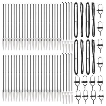 Zaunpfosten mit Spike 52 Stück Ø32 mm 140 cm Verzinkter Stahl