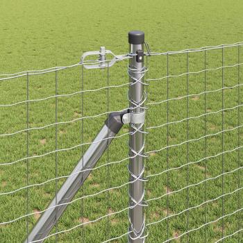 Zaunpfähle mit Spitze 52 Stück Ø32 mm 140 cm verzinkter Stahl