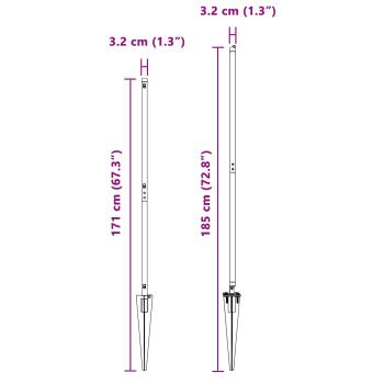 Zaunpfähle mit Spitze 52 Stück Ø32 mm 140 cm verzinkter Stahl