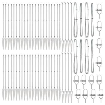Zaunpfosten mit Spitze 52 Stück Ø32 mm 160 cm Verzinkter Stahl