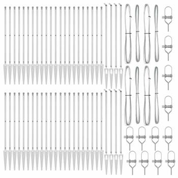 Zaunpfosten mit Spitze 52 Stück Ø32 mm 170 cm Galvanisiertes Stahl