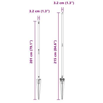 Zaunpfosten mit Spitze 52 Stück Ø32 mm 170 cm Galvanisiertes Stahl