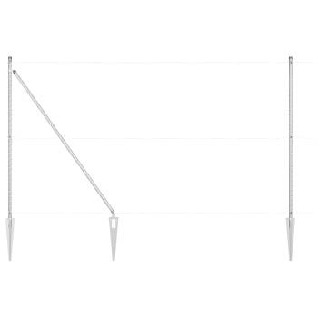 Zaunpfosten mit Spitze 52 Stück Ø32 mm 180 cm Verzinkter Stahl