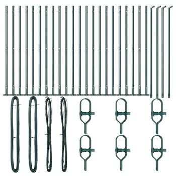 Zaunpfosten Set aus 26 Grün Beton 3,2 x 3,2 x 110 cm Langlebig